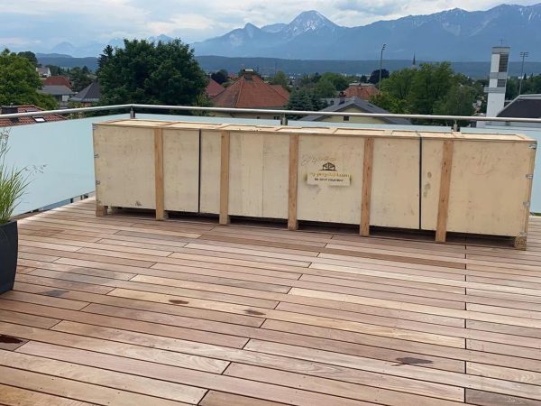 Anlieferung auf die Dachterrasse – Lieferung aufs Dach